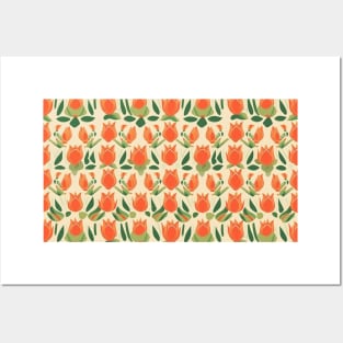 Tulips Flower Seamless Pattern V10 Posters and Art